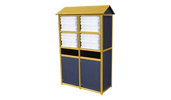 towel station with roof